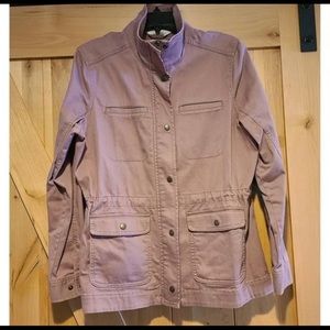 LL Bean Womens S Classic Chore Utility Jacket Zip Snap Pockets